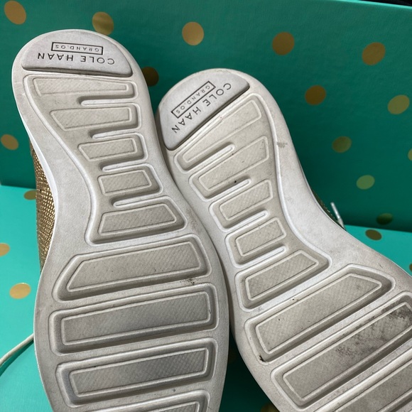 Gold Cole Haan Grand OS Oxfords - Picture 7 of 8